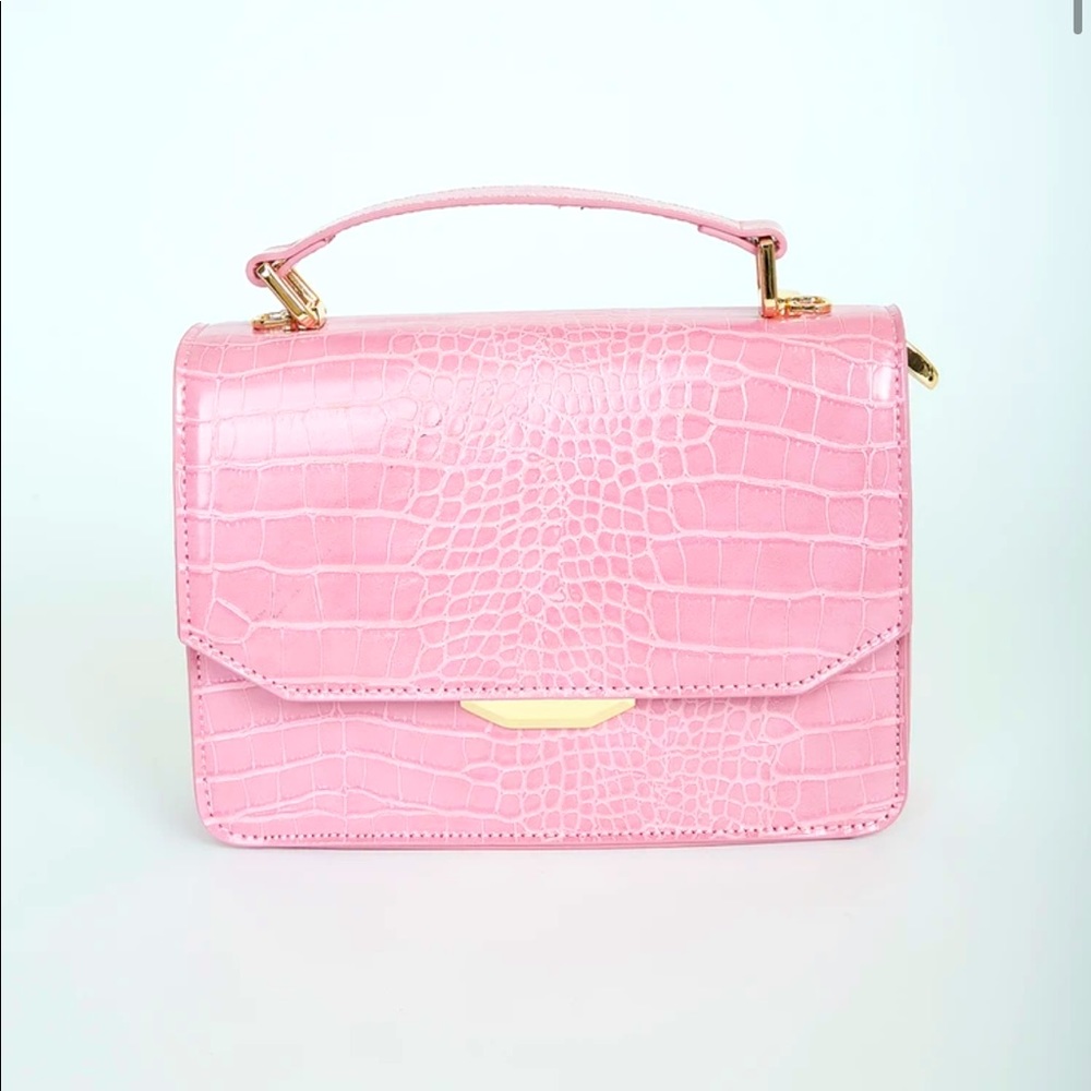 Pink crocodile bag